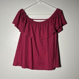 Rebecca Minkoff Diosa Top Size Small Shirley Temple Dark Pink Ruffle NWT $78.00